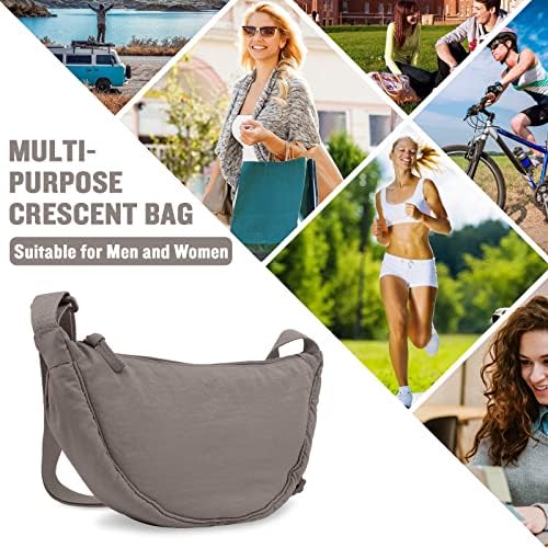 EVGLOW Nylon Crescent Crossbody Bag - Trendy Women's Travel Sling Bag EVGLOW Nylon Crescent Crossbody Bag - Small Men's