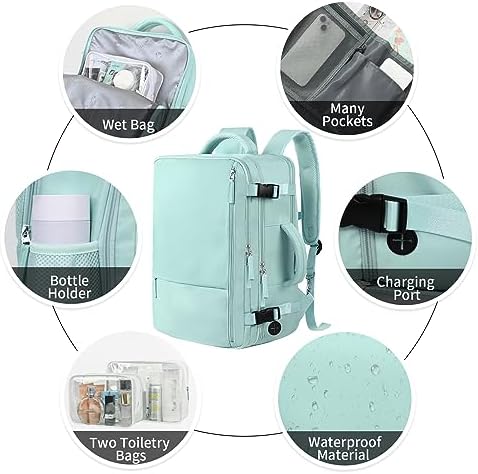 Hanples TSA Flight Approved Large Travel Backpack for Women and Men | Hanples Waterproof Anti-Theft Large Carry On Back