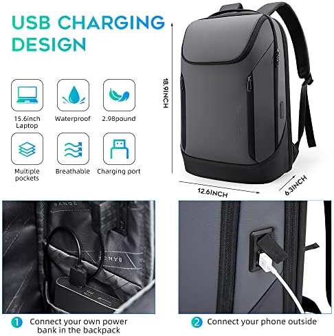 Smart BANGE Business Waterproof 15.6 Inch Laptop Backpack for Travel with USB Charging Port
| BANGE Business Smart Wate - Image 23