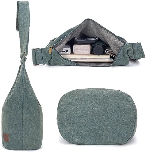 Coton Pose Women's Hippie Crossbody Bag - Top Zip Large Capacity Canvas Sling Bag - Handmade Jacquard Cloth