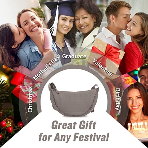 EVGLOW Nylon Crescent Crossbody Bag - Trendy Women's Travel Sling Bag EVGLOW Nylon Crescent Crossbody Bag - Small Men's