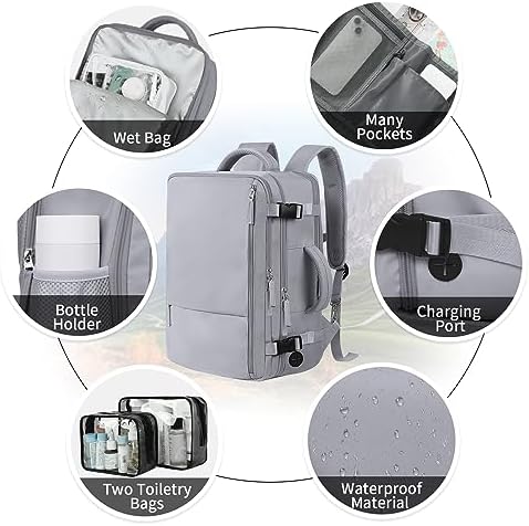 Hanples TSA Flight Approved Large Travel Backpack for Women and Men | Hanples Waterproof Anti-Theft Large Carry On Back