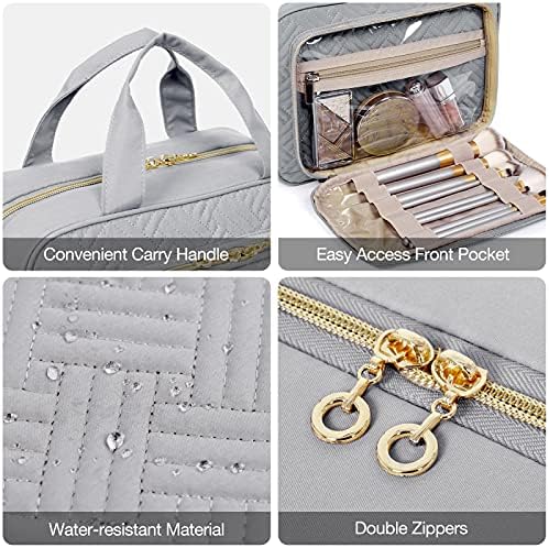 Toiletry Bag Smart Hanging Travel Makeup Organizer TSA Approved Transparent | Travel Makeup Organizer with Hanging Feat