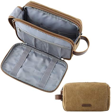 Men's Water-resistant Toiletry Bag - BAGSMART Dopp Kit Canvas Travel Organizer - Black - Large - Image 52
