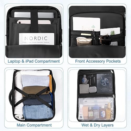 Women's Flight Approved Travel Backpack with USB Charging, Lightweight & Waterproof, Ideal for College, Work and Travel