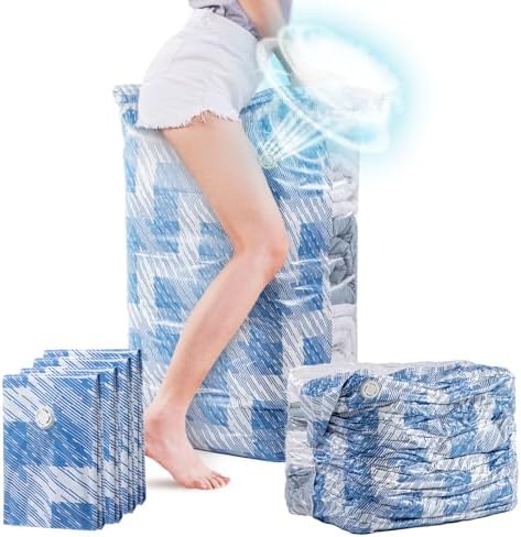 TAILI Jumbo Cube Vacuum Storage Bags 4 Pack, Extra Large (31x40x15 Inch) for Clothing and Bedding, Space Saving Closet O