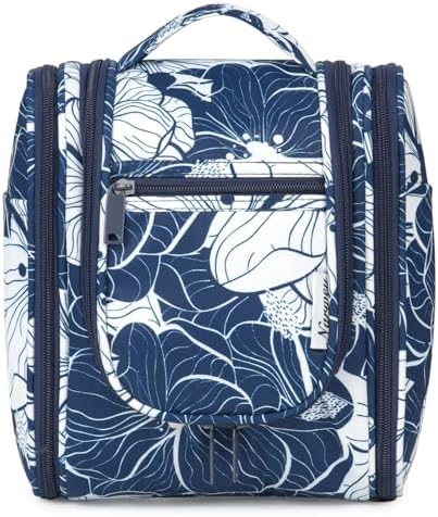 Narwey Large Blue Leaf Hanging Toiletry Bag for Women Travel and Men Cosmetics Organizers