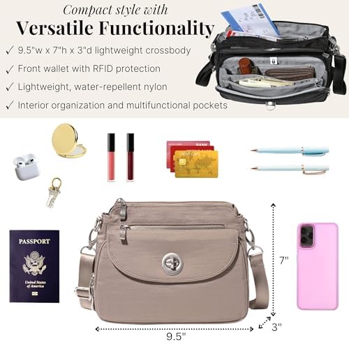 Baggallini Calais Crossbody Bags for Women Lightweight Water-Resistant Travel Purse Baggallini Calais Crossbody Bags for