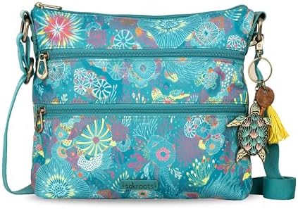 Sakroots Eco Twill Crossbody Purse for Everyday Use and Travel - Zipper Closure & Adjustable Strap