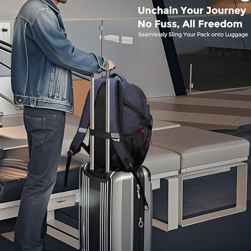 Swissdigital Design Laptop Backpack with USB Charging Port | Men's 15.6 Inches Fit 31L Travel Backpack | Blue/Black | SD