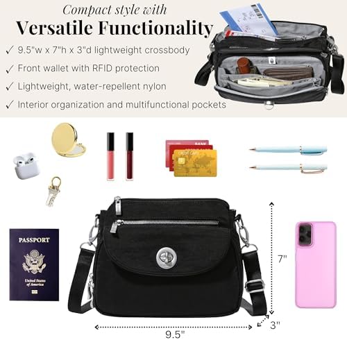 Baggallini Calais Crossbody Bags for Women Lightweight Water-Resistant Travel Purse Baggallini Calais Crossbody Bags for