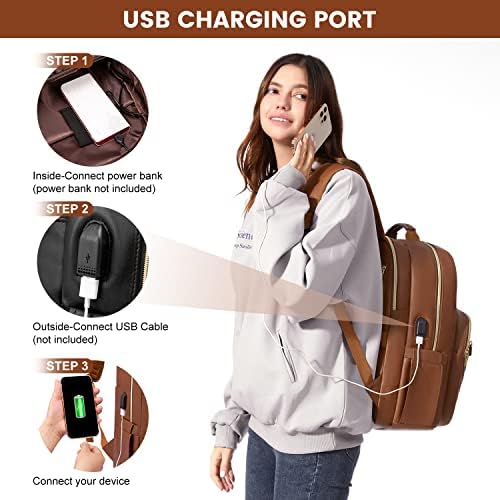 Laptop Backpack Purse for Women Work Travel Black OEKO-TEX STANDARD 100 Laptop Backpack Purse for Women College Black Qu