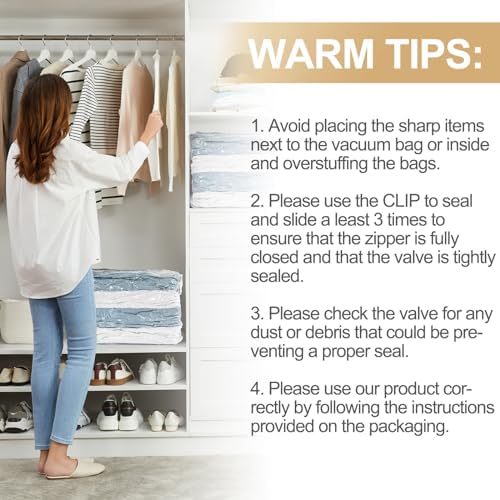 TAILI Jumbo Cube Vacuum Storage Bags 4 Pack, Extra Large (31x40x15 Inch) for Clothing and Bedding, Space Saving Closet O