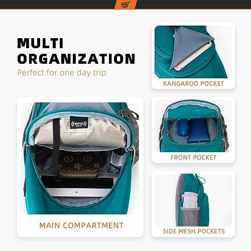SKYSPER Anti-RFID Crossbody Sling Backpack for Women Men(Army Green) SKYSPER Travel Hiking Crossbody Bag for Women Men