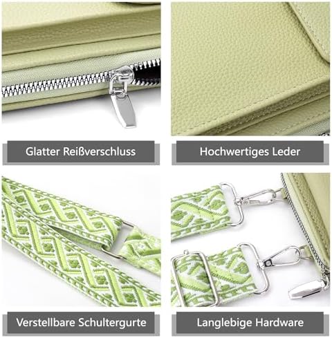 Women's Small PU Leather Crossbody Bag for Phone, 7 Inches | DBPBToU Women's PU Leather Crossbody Phone Purse, 7 Inches