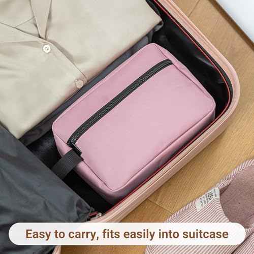 Elviros Lightweight Travel Toiletry Bag for Women and Men Travel Essentials Gifts for Men(Navy Blue) Global Recycled Sta