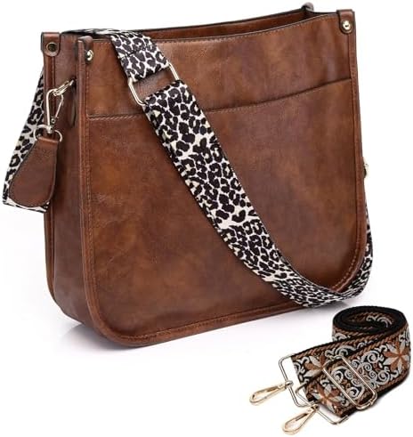 AUYOCO Vegan Leather Crossbody Bags for Women Handbag with Guitar Strap Zipped Pockets AUYOCO Vegan Leather Crossbody