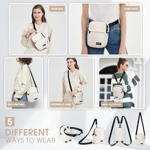 KALIDI Multi Position Crossbody Sling Bag for Women Men with Adjustable Strap