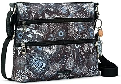 Sakroots Eco Twill Crossbody Purse for Everyday Use and Travel - Zipper Closure & Adjustable Strap