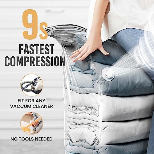 TAILI Jumbo Cube Vacuum Storage Bags 4 Pack, Extra Large (31x40x15 Inch) for Clothing and Bedding, Space Saving Closet O