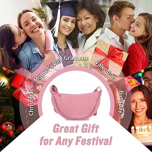 EVGLOW Nylon Crescent Crossbody Bag - Trendy Women's Travel Sling Bag EVGLOW Nylon Crescent Crossbody Bag - Small Men's