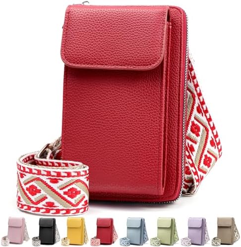 Women's Small PU Leather Crossbody Bag for Phone, 7 Inches | DBPBToU Women's PU Leather Crossbody Phone Purse, 7 Inches