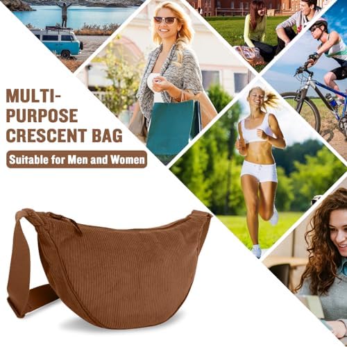 EVGLOW Nylon Crescent Crossbody Bag - Trendy Women's Travel Sling Bag EVGLOW Nylon Crescent Crossbody Bag - Small Men's