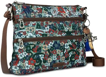Sakroots Eco Twill Crossbody Purse for Everyday Use and Travel - Zipper Closure & Adjustable Strap