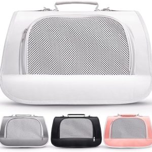 Airline Approved Small Pet Carrier for Cats and Rabbits, Lightweight & Ventilated Dog Carrier, Soft-Sided & Foldable (Up