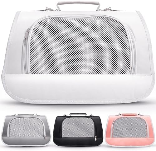 Airline Approved Small Pet Carrier for Cats and Rabbits, Lightweight & Ventilated Dog Carrier, Soft-Sided & Foldable (Up