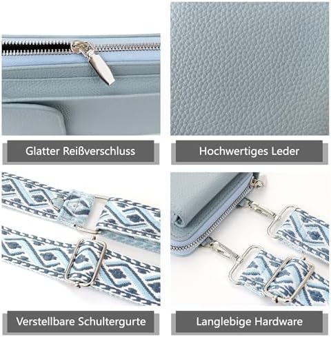 Women's Small PU Leather Crossbody Bag for Phone, 7 Inches | DBPBToU Women's PU Leather Crossbody Phone Purse, 7 Inches