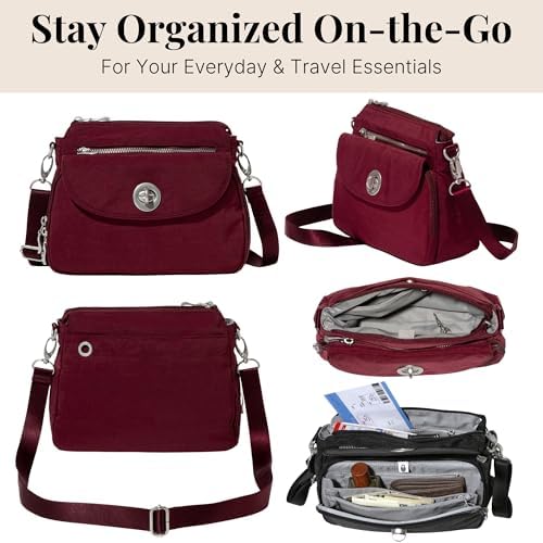 Baggallini Calais Crossbody Bags for Women Lightweight Water-Resistant Travel Purse Baggallini Calais Crossbody Bags for