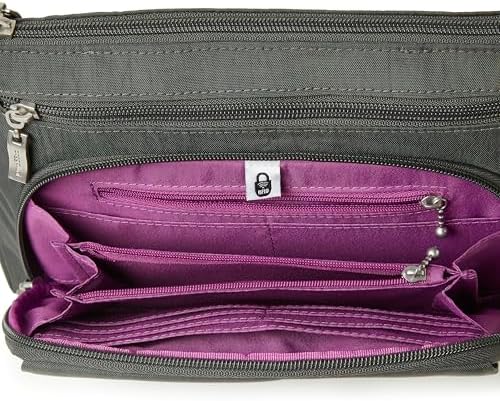 Baggallini Original RFID Protected Lightweight Nylon Zippered Travel Purse for Women ClimatePartner Certified