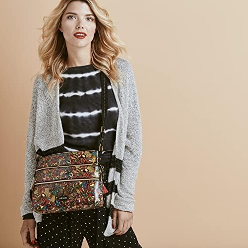 Sakroots Eco Twill Crossbody Purse for Everyday Use and Travel - Zipper Closure & Adjustable Strap