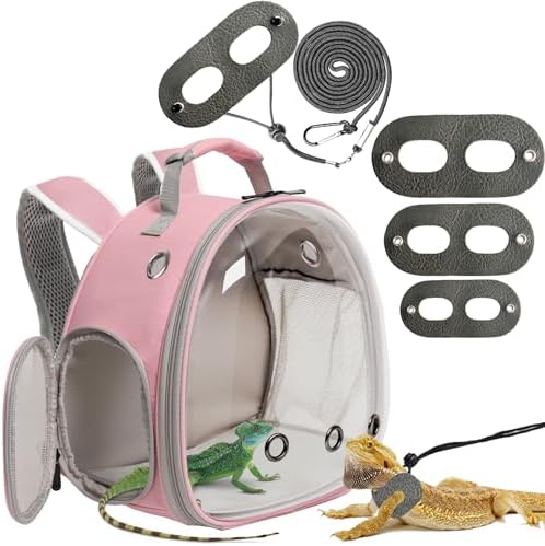 Bearded Dragon Travel Backpack with Harness and Leash Set Airline Approved Bearded Dragon Lizard Backpack Travel Carrier