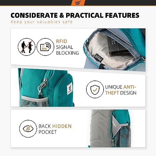 SKYSPER Anti-RFID Crossbody Sling Backpack for Women Men(Army Green) SKYSPER Travel Hiking Crossbody Bag for Women Men