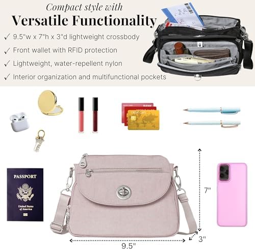 Baggallini Calais Crossbody Bags for Women Lightweight Water-Resistant Travel Purse Baggallini Calais Crossbody Bags for