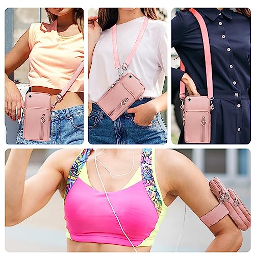 LYJOW Sac Téléphone Portable Femmes Bandoulière - Reglable pour Running et Everyday Use + Portefeuille + Sacoche Telepho