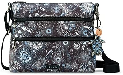 Sakroots Eco Twill Crossbody Purse for Everyday Use and Travel - Zipper Closure & Adjustable Strap