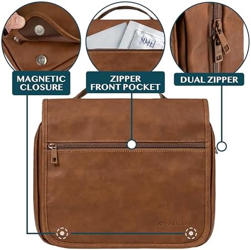 PAVILIA Water Resistant Makeup Bag Toiletries Women Men Travel Bag PAVILIA Foldable Cosmetic Organizer Travel Bag Large