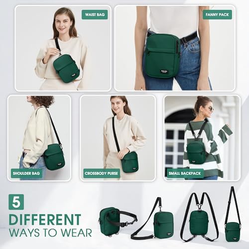 KALIDI Multi Position Crossbody Sling Bag for Women Men with Adjustable Strap