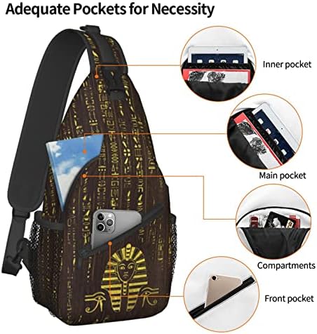 ASYG Egyptian Sling Bag Casual Backpack Crossbody Daypack Casual Use Men Women Multifunctional Style