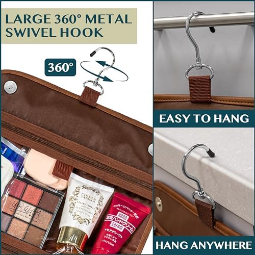 PAVILIA Water Resistant Makeup Bag Toiletries Women Men Travel Bag PAVILIA Foldable Cosmetic Organizer Travel Bag Large