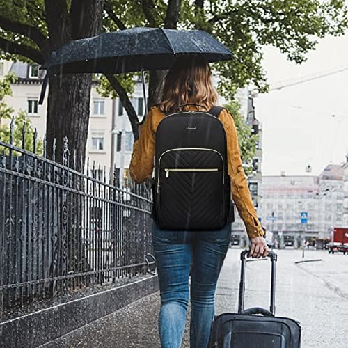 Laptop Backpack Purse for Women Work Travel Black OEKO-TEX STANDARD 100 Laptop Backpack Purse for Women College Black Qu