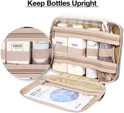 Toiletry Bag Smart Hanging Travel Makeup Organizer TSA Approved Transparent | Travel Makeup Organizer with Hanging Feat