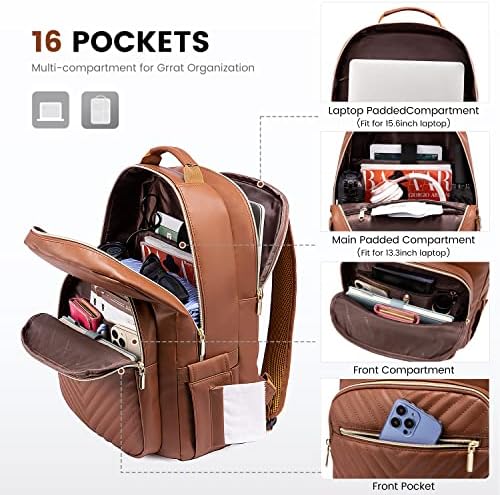 Laptop Backpack Purse for Women Work Travel Black OEKO-TEX STANDARD 100 Laptop Backpack Purse for Women College Black Qu