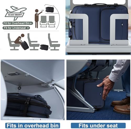 Carry On Travel Backpack 35L-40L Expandable Extra Large Light Daypack for Men and Women (Blue) Travel Backpack 35L-40L