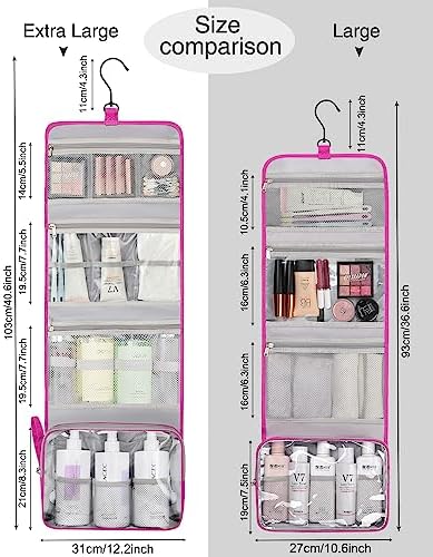 Relavel Travel Toiletry Bag for Men, Large Capacity Travel Kit, Hanging Toiletry Bag for Women