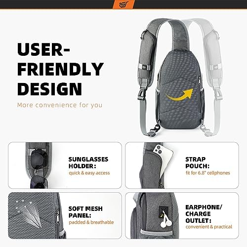 SKYSPER Anti-RFID Crossbody Sling Backpack for Women Men(Army Green) SKYSPER Travel Hiking Crossbody Bag for Women Men