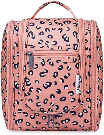 Narwey Large Blue Leaf Hanging Toiletry Bag for Women Travel and Men Cosmetics Organizers